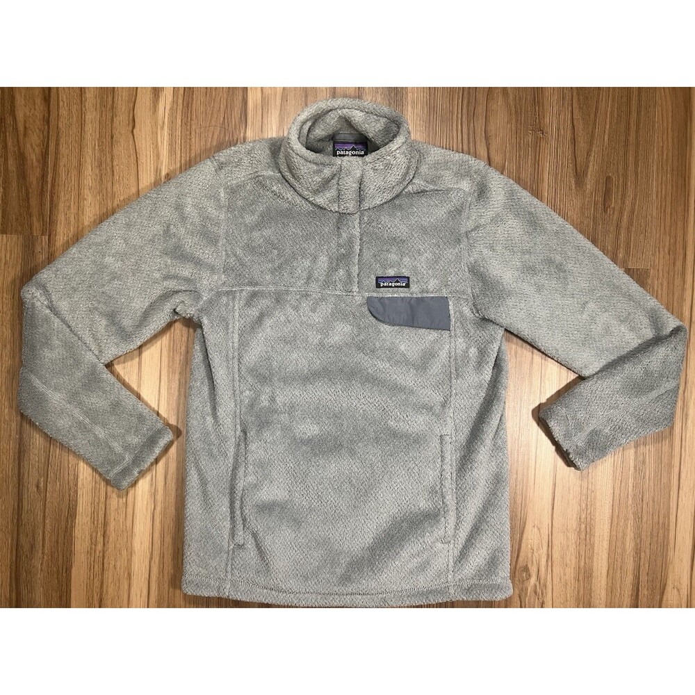 Patagonia Re-Tool Snap-T Womens M Gray Pullover Fleece Polartec Thermal Pro